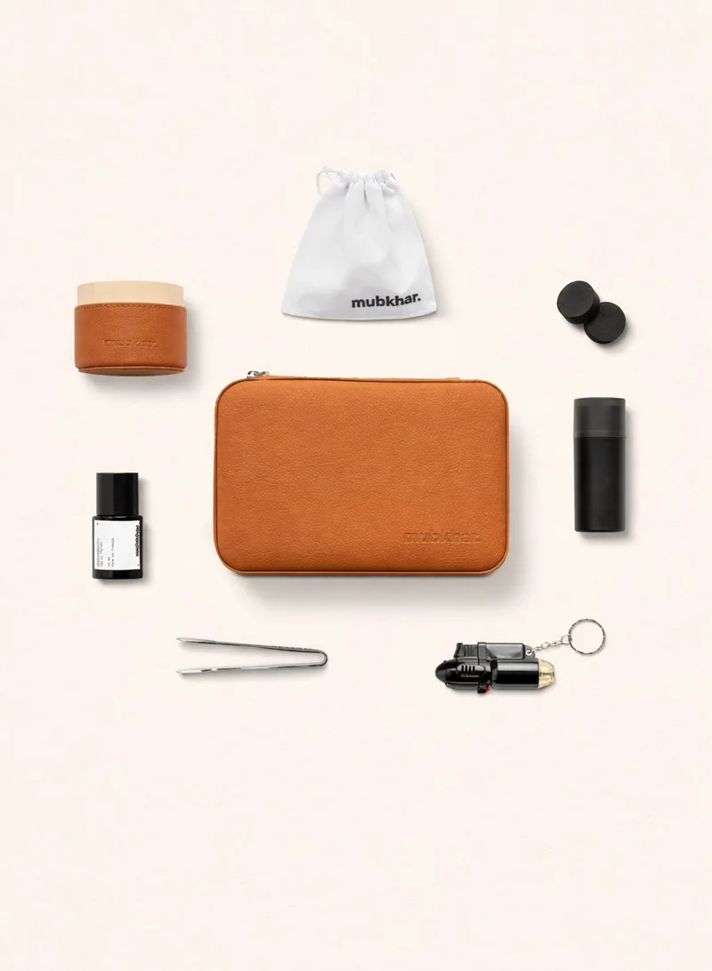 مبخر حقيبة سفر مبخر جلدية بالبخور - لون الجمل